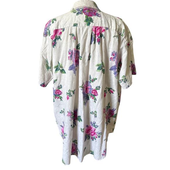 Vintage Laura Ashley Oversized Floral Buttondown Shirt Size Large - Picture 4 of 6